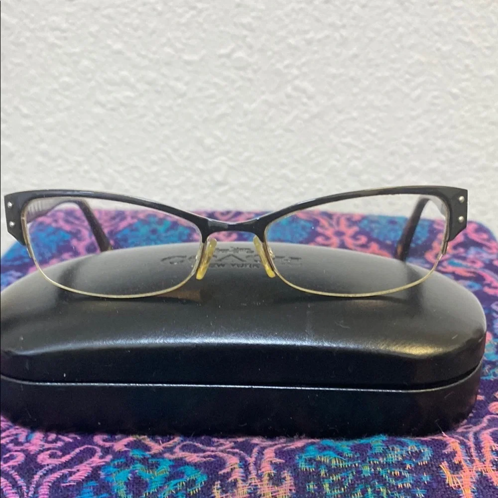 Dior Black and Gold Semi-Rimless Glasses